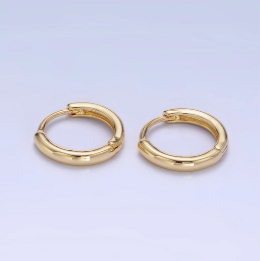 Gold Plated Hoop Earrings, Round