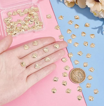 Tiny Gold Heart Charm, *CHARM ONLY