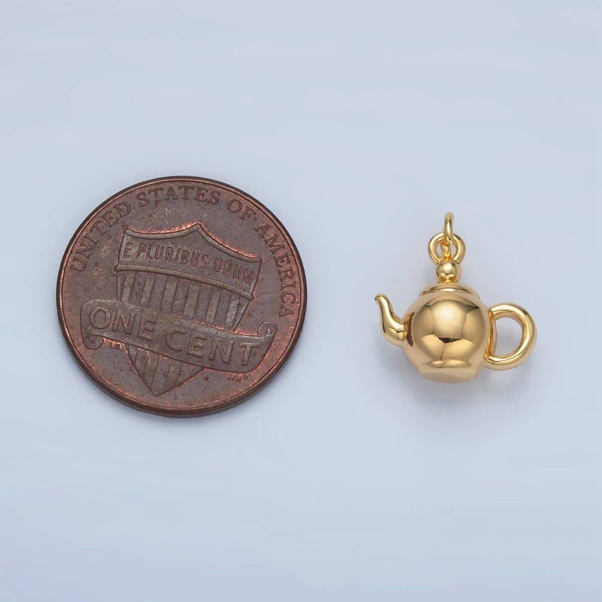 24K Gold Filled Minimalist Tea Pot Drink Mini Multidimensional Charm | CHARM ONLY