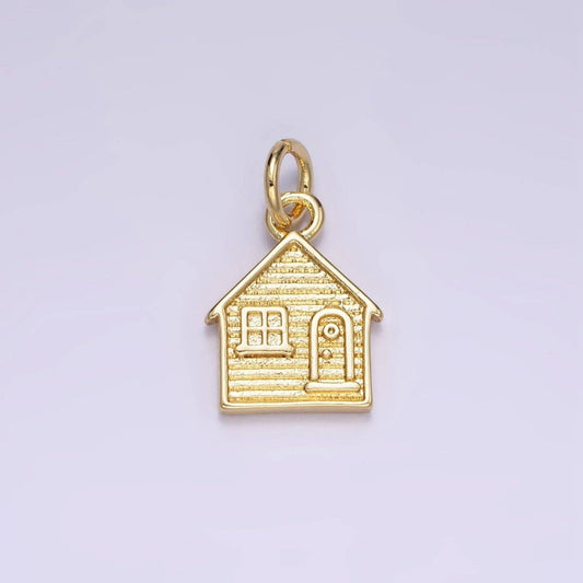14K Gold Filled Mini House Home Textured Charm | CHARM ONLY