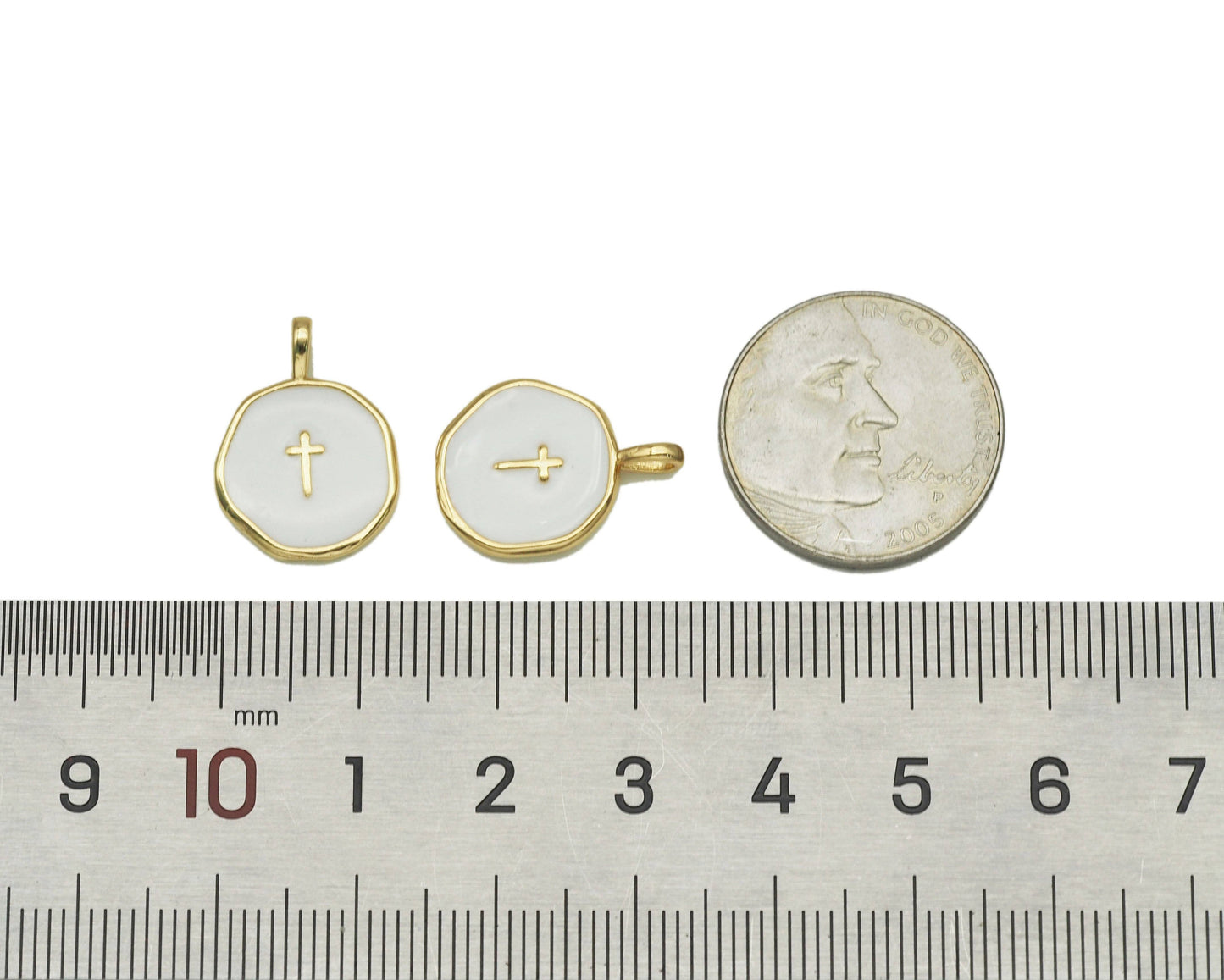 18k gold filled Enamel Cross Charm | CHARM ONLY