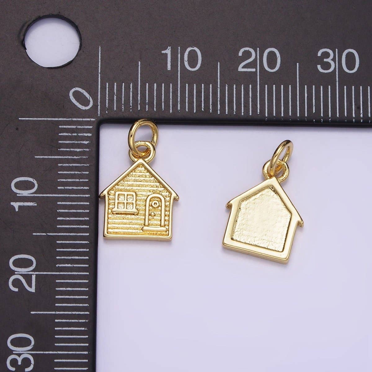 14K Gold Filled Mini House Home Textured Charm | CHARM ONLY
