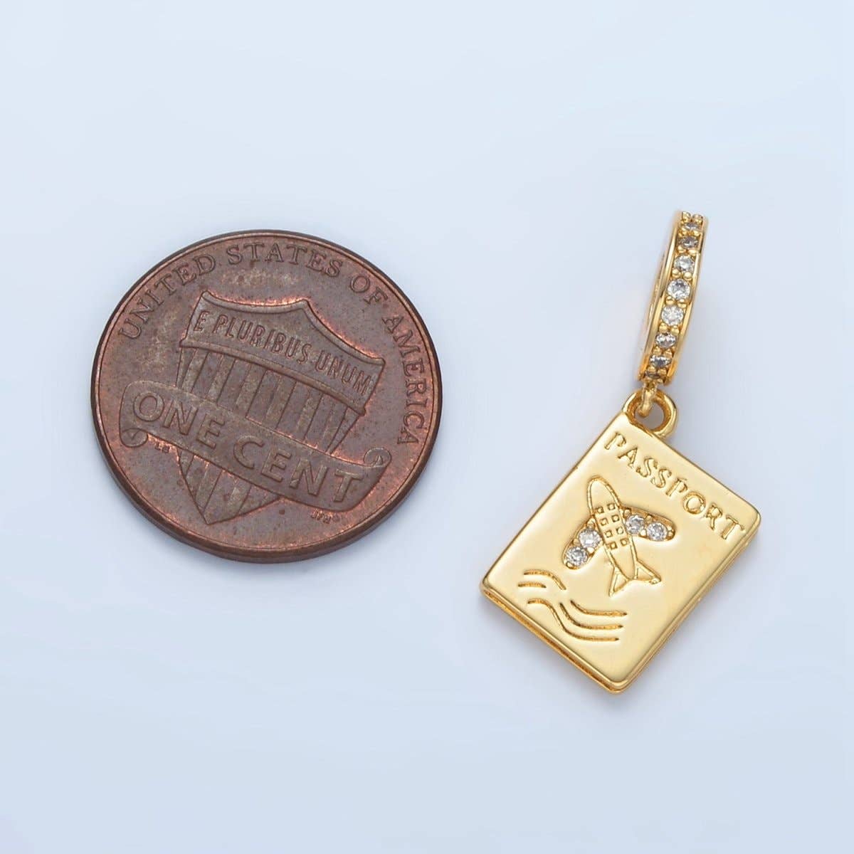 24K Gold Filled Travel Passport Charm | CHARM ONLY