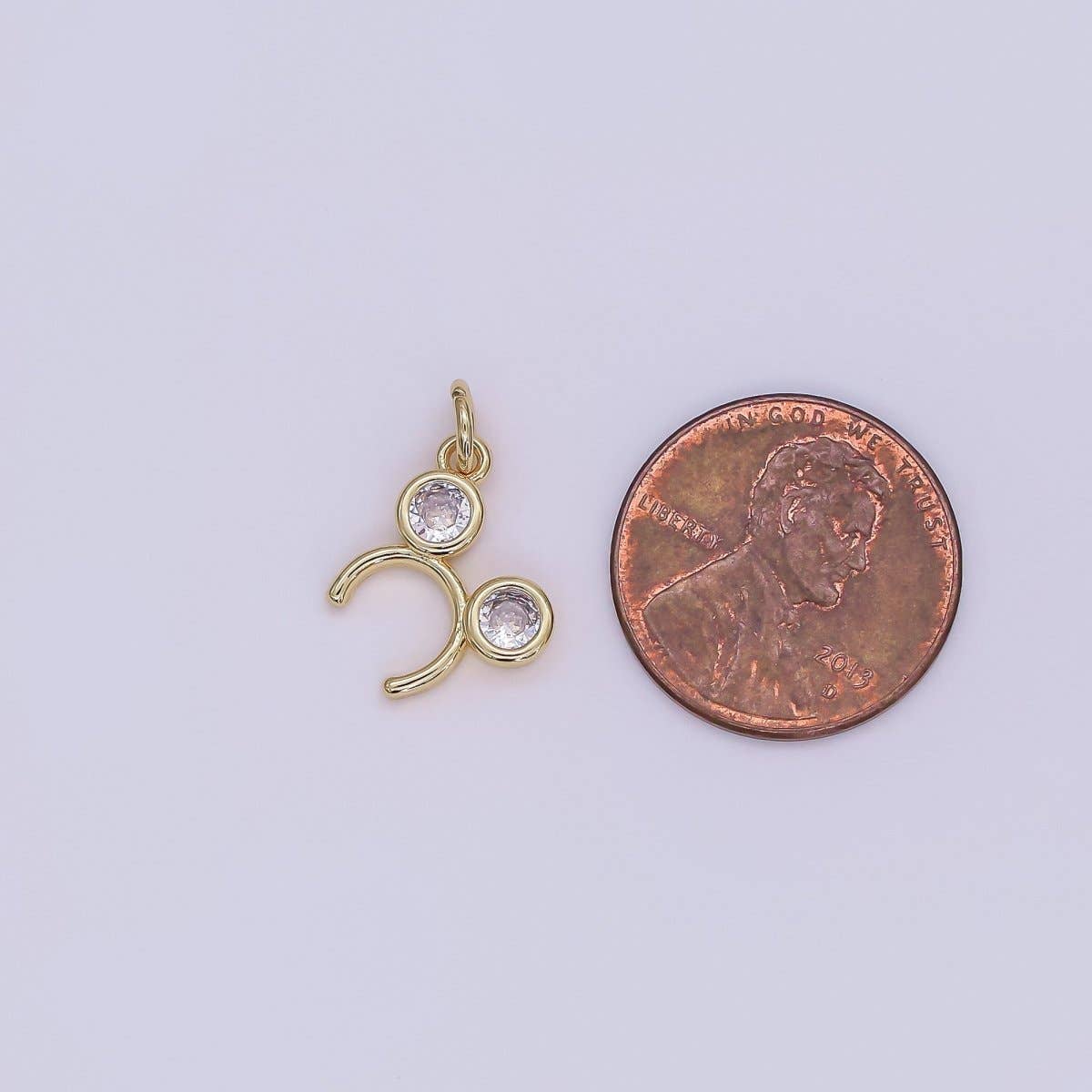 24K Gold Filled Mouse Ears Headband Mini Charm | CHARM ONLY