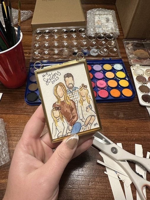 Watercolor Ornament Hand-painted Family Portraits | Ornaments | Customizable