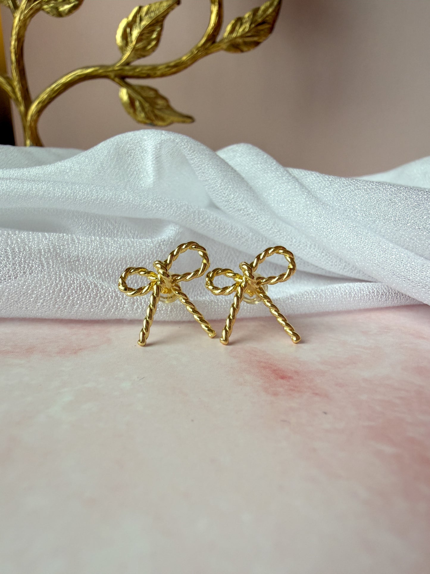 Gold Filled Twisted Wire Bow Studs| isn't it Romantic